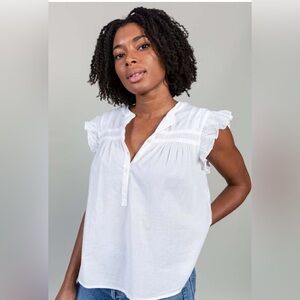 XiRENA White Lightweight Luna Top Boho Cottagecore Size Small Fits true